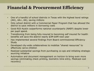 Financial &amp; Procurement Efficiency