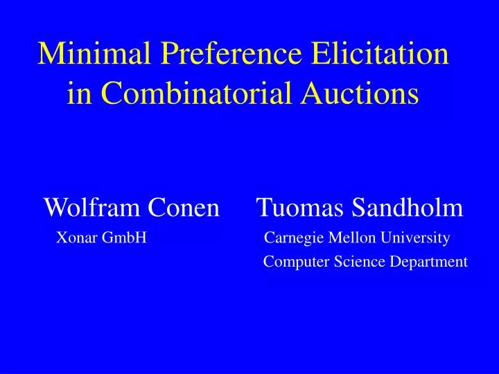 minimal preference elicitation in combinatorial auctions