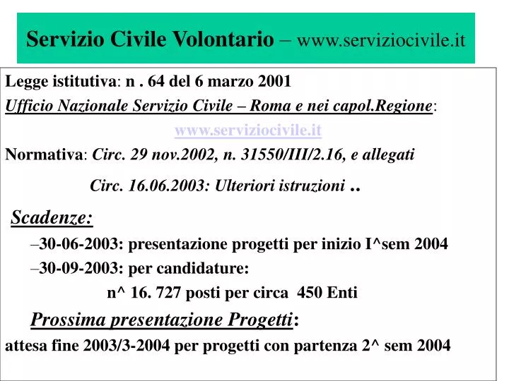 servizio civile volontario www serviziocivile it