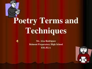 Poetry Terms and Techniques