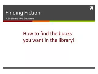 Finding Fiction