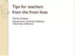 Tips for teachers from the front lines