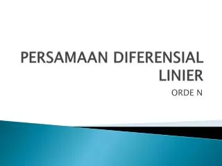 persamaan diferensial linier