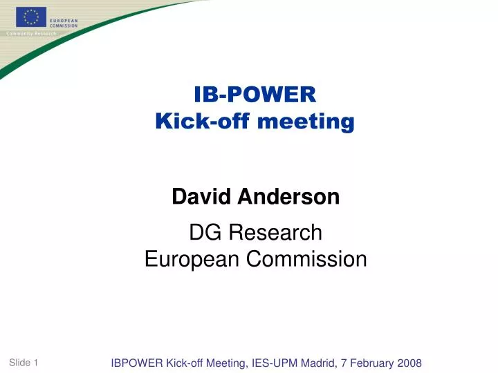 ib power kick off meeting