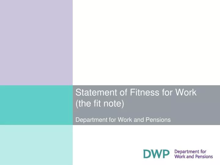 statement of fitness for work the fit note department for work and pensions