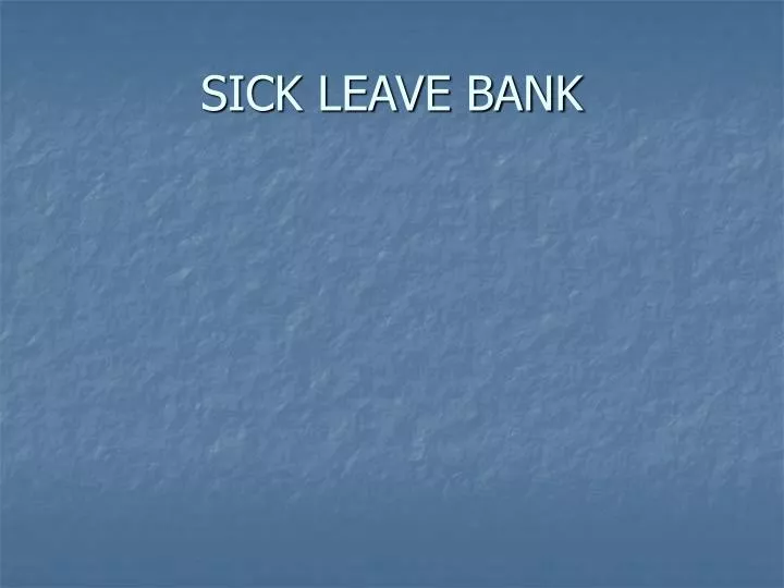 sick leave bank