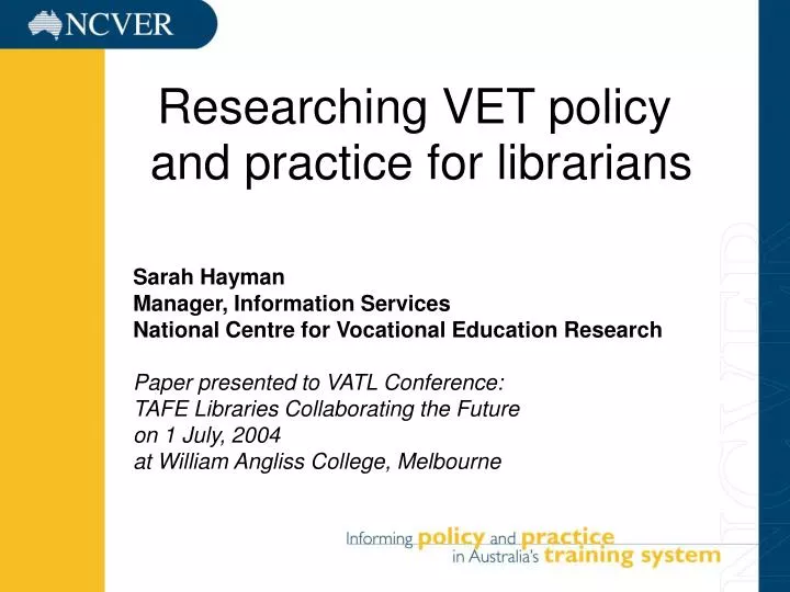 researching vet policy and practice for librarians