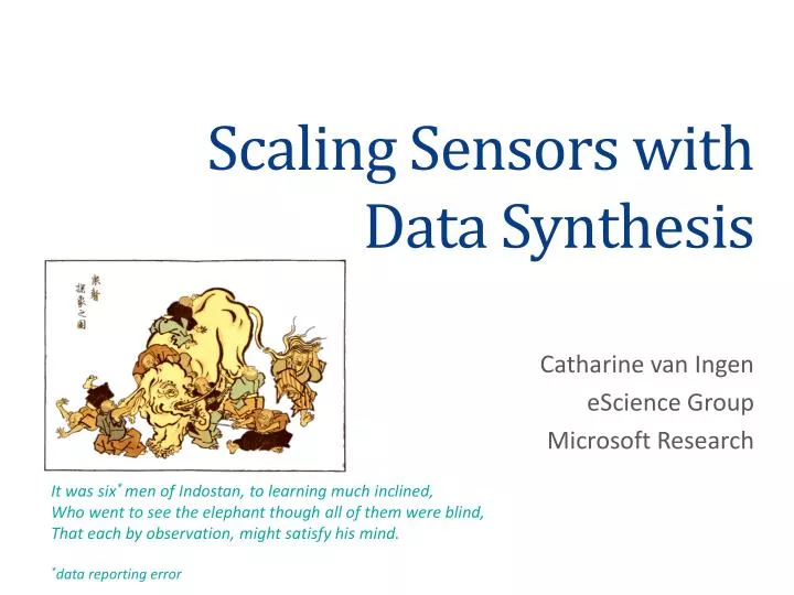 scaling sensors with data synthesis