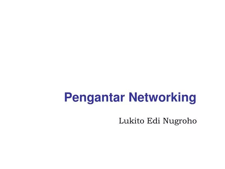 pengantar networking