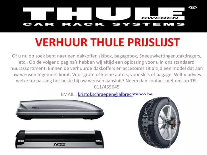 verhuur thule prijslijst