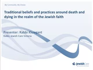 Traditional beliefs and practices around death and dying in the realm of the Jewish faith
