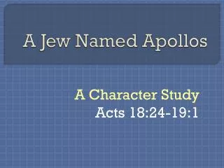 A Jew Named Apollos