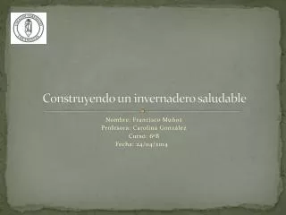 construyendo un invernadero saludable