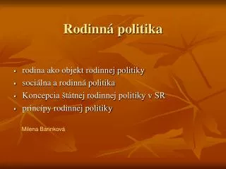 rodinn politika