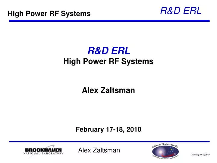 r d erl high power rf systems