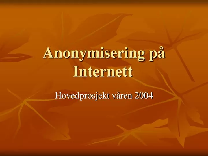 anonymisering p internett