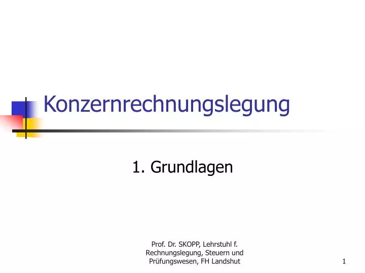 konzernrechnungslegung