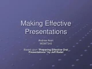 making effective presentations