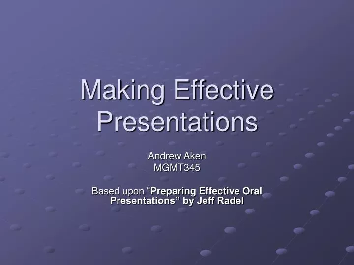 making effective presentations