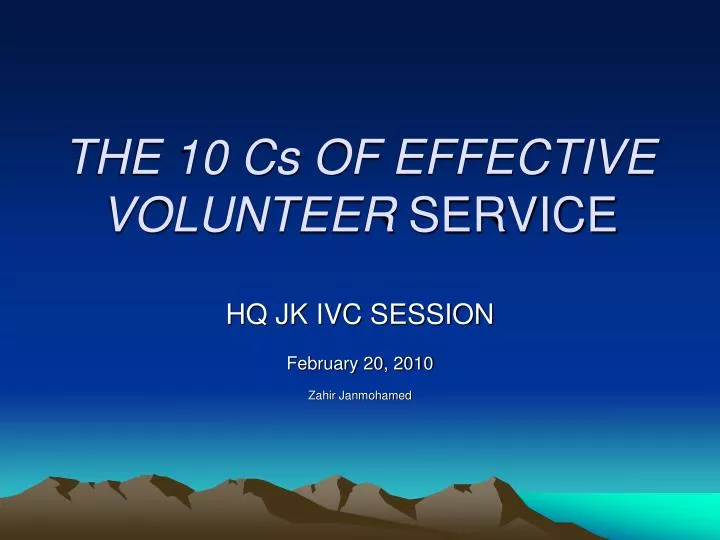 the 10 cs of effective volunteer service