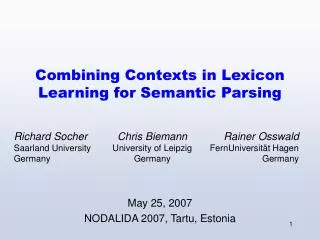 Combining Contexts in Lexicon Learning for Semantic Parsing