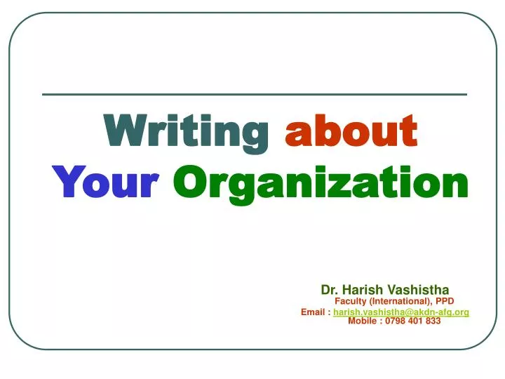 writing about your organization