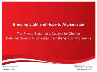 Bringing Light and Hope to Afghanistan