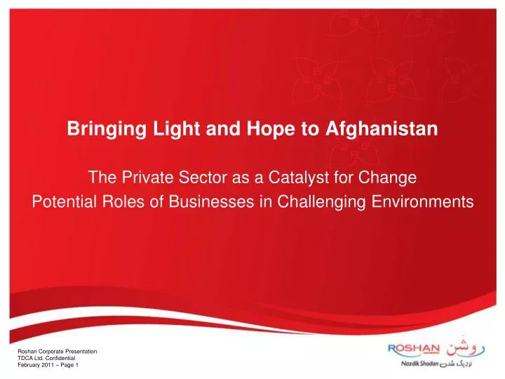 bringing light and hope to afghanistan