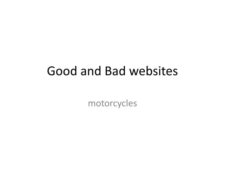 good and bad websites