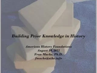 Building Prior Knowledge in History