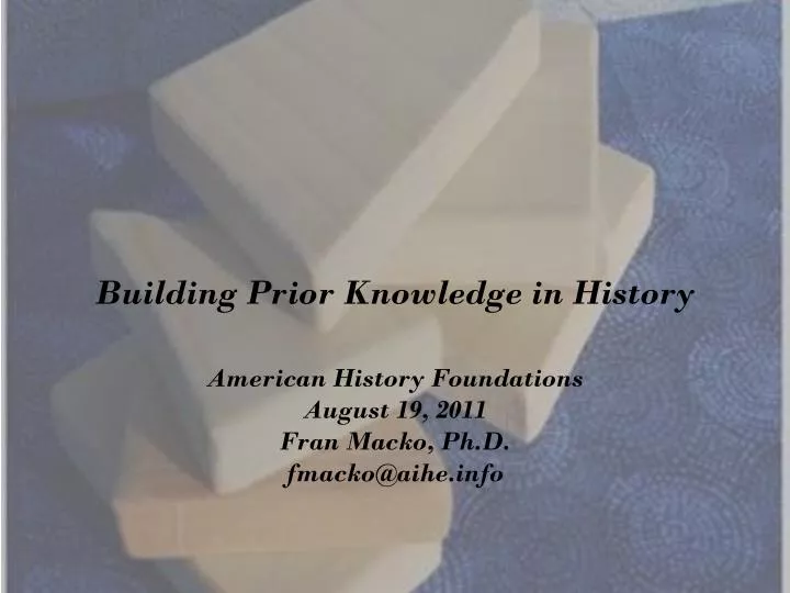 building prior knowledge in history