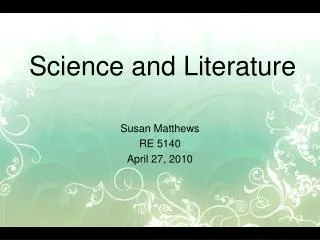 Science and Literature