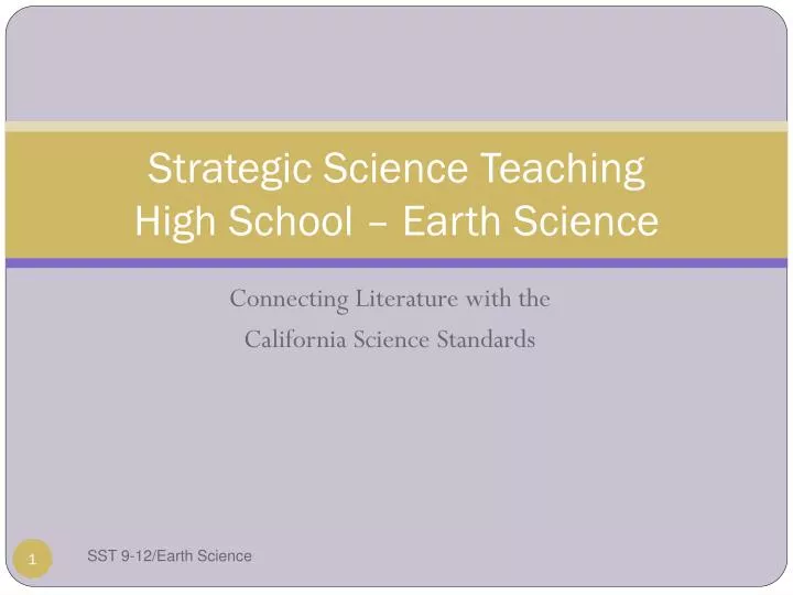 strategic science teaching high school earth science