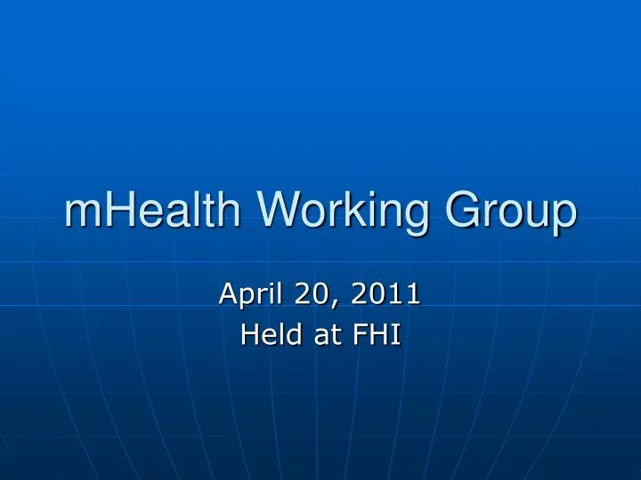 mhealth working group