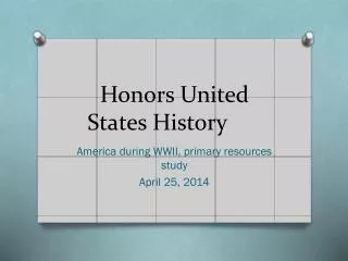 Honors United States History