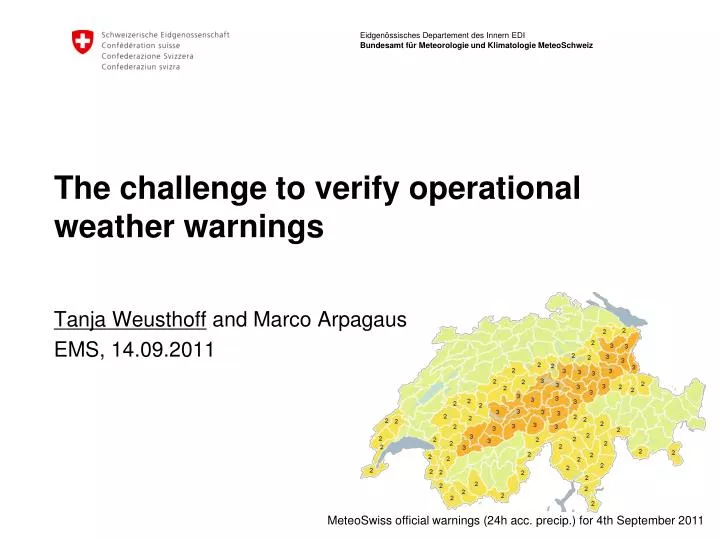 the challenge to verify operational weather warnings