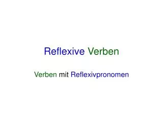 reflexive verben