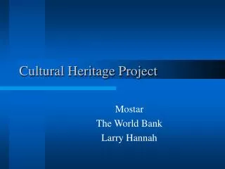Cultural Heritage Project
