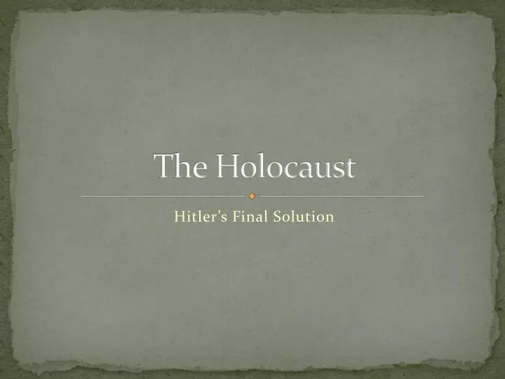 the holocaust