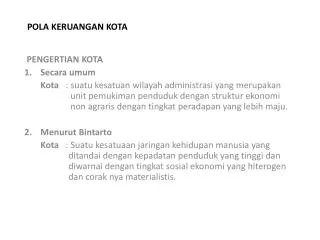 pola keruangan kota