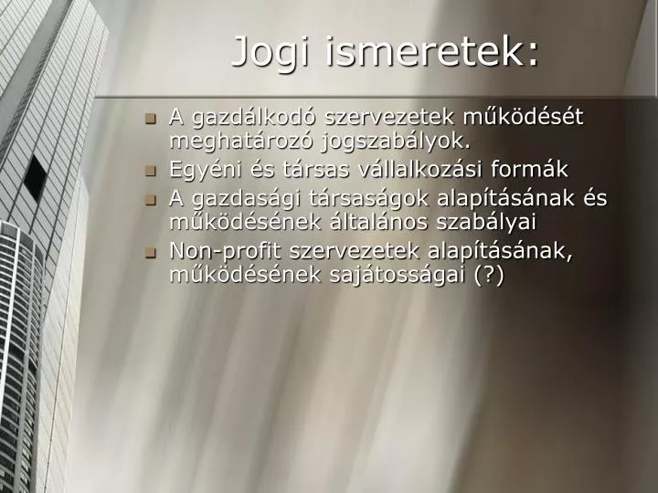 jogi ismeretek