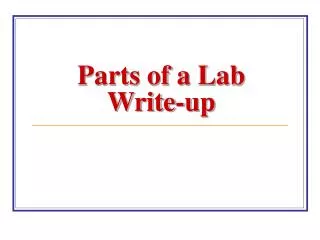 Parts of a Lab Write-up