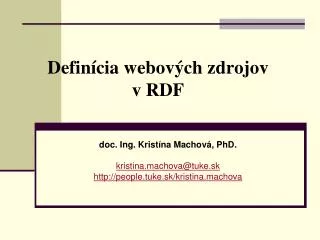 defin cia webov ch zdrojov v rdf