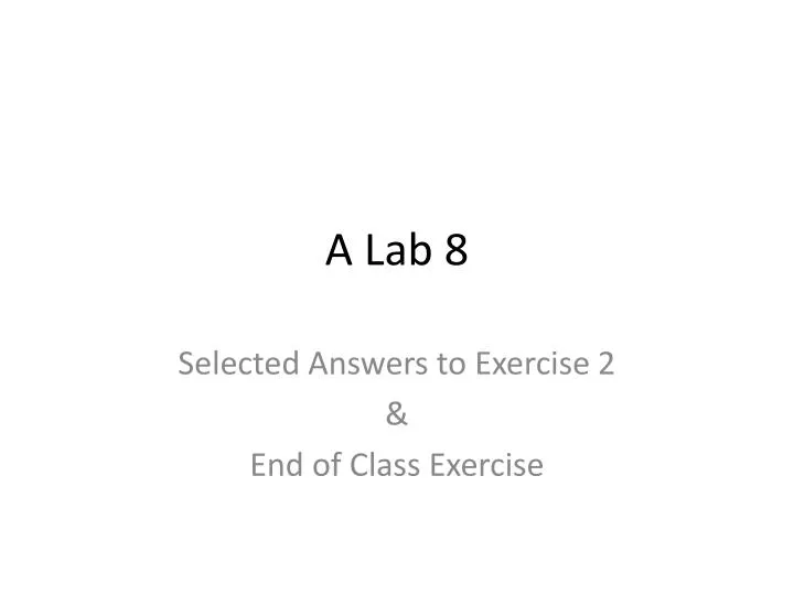 a lab 8
