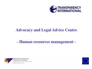 Advocacy and Legal Advice Centre - Human resources management -