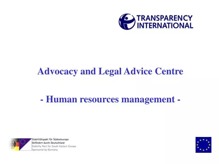 advocacy and legal advice centre human resources management