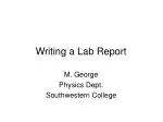 Writing a Lab Report - slide 1