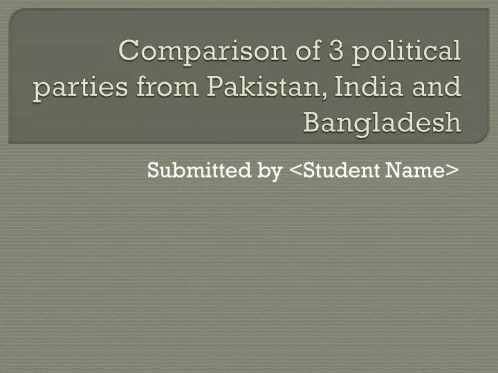 comparison of 3 political parties from pakistan india and bangladesh