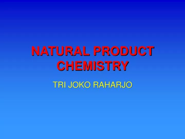 natural product chemistry