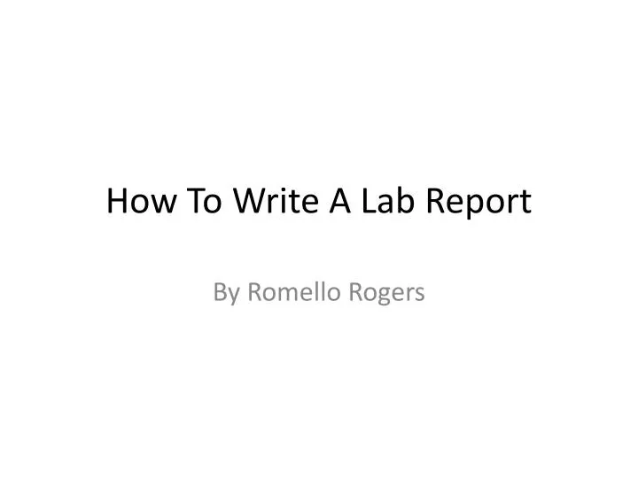 how to write a lab report